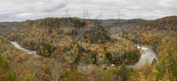 Overlook of Gauley River from Carnifex Ferry Battlefield State Park in West Virginia in Fall