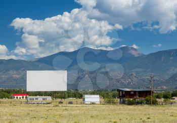 Traditional american drive in cinema or theater in Buena Vista Colorado that still shows movies several nights a week