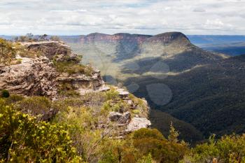Landslide Lookout on Cliff Drive overlooking the majestic Blue Mountains near Sydney NSW Australia
