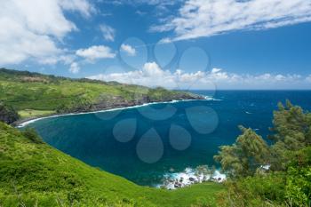Rugged and beautiful coastline around north east of Hawaiian island of Maui on Kahekili highway