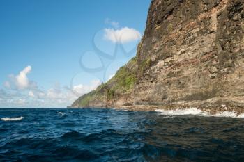 Rocky coastline of Na Pali coast of Hawaiian island of Kauai