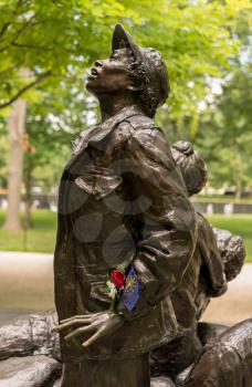 WASHINGTON DC - JULY 8: Vietnam Women's Memorial in Washington DC on July 8, 2017. The statue was designed by Glenna Goodacre and dedicated on November 11, 1993.