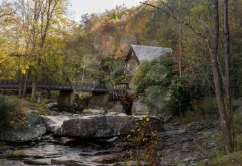 Waterwheel and old grist mill in Babcock state park in West Virginia