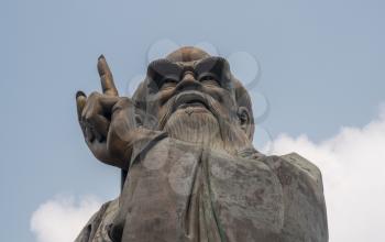 Statue of Lao Tze by Temple of Supreme Purity or Tai Qing Gong at Laoshan near Qingdao China