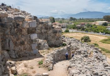 Massive boulders form the walls of the fortress and palace of Tiryns in Greece