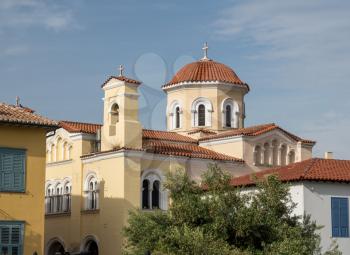 Greek Orthodox church by Roman Agora in Athens to Archangel Michael and Virgin mary in Dexippou Street