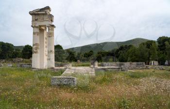Ruins of temples and buildings at the Sanctuary of Asklepios at Epidaurus