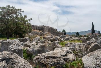 Massive boulders form the walls of the fortress and palace of Tiryns in Greece