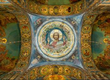 Ceiling of the Church of the Savior on Spilled Blood in St Petersburg, Russia