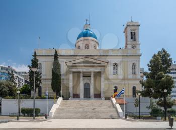 Entrance steps to the Greek Orthodox church of St Nicholas in Piraeus