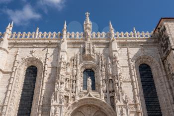 Detail of the magnificent carvings on the Monastery of Jeronimos in Belem
