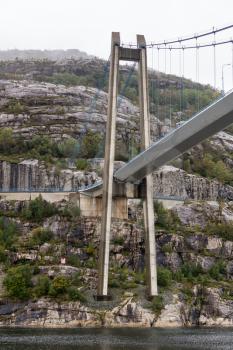 Lysefjord Suspension bridge near Forsand in Rogaland county in Norway