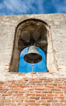 Single bell in bell tower at San Juan Capistrano mission