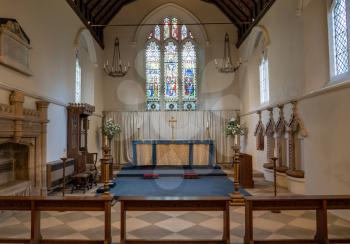 Interior of the church to St Mary the Virgin in the Chilterns village of Hambleden in Buckinghamshire