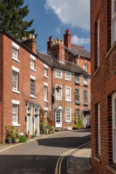 Delightful georgian brick houses and homes in the center of Shrewsbury in Shropshire