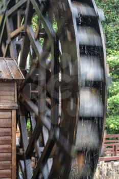 Waterwheel in the Nan Lian Garden by Chi Lin Nunnery in Hong Kong