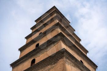 Roof and floors of the temple at the Giant Wild Goose Pagoda in Xi'an