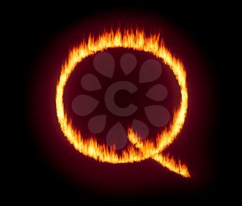 Concept fire or flames background illustration for QAnon or Q Anon, a deep state conspiracy theory