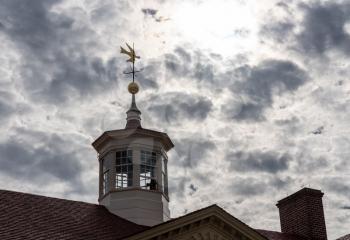 Detail of the weathervane and roof windows at Mount Vernon near Washington DC