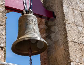 Detail of bell tower of the Rocamador church for our Lady in Castelo Rodrigo in Portugal