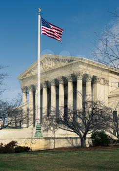 Facade of US Supreme court in Washington DC, United States of America. The court is in the news for many election lawsuits