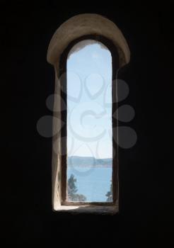 View from window of St Donatus's church in the ancient old town of Zadar in Croatia