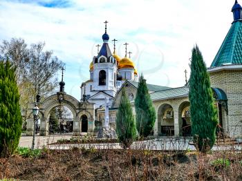 Holy Assumption Monastery, Russia - April 5, 2012: Monastery of the Holy Dormition, appearance of the monastery and the area near it.