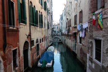 Venice, Italy - May 29, 2016: Venice in Italy, the architecture of the city, Venice is a popular tourist destination of Europe.