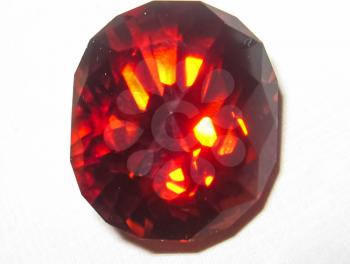 Crowned gemstones. Rubies, precious stones in processing
