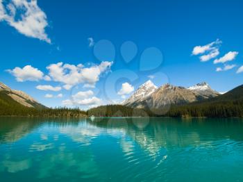 Lake in the mountains of Canada, pristine nature. Canadian landscape.