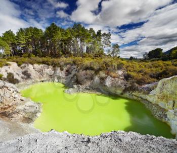 Devil's Bath pool in Waiotapu Thermal Reserve, Rotorua, New Zealand