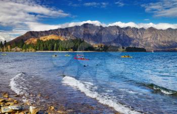 Wakatipu Lake and Ramarkables Mountains, New Zealand