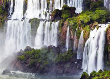 Iguassu Falls, the largest series of waterfalls of the world, located at the Brazilian and Argentinian border, View from Argentinian side