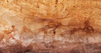 Famous prehistoric rock paintings of Tassili N'Ajjer, Algeria
