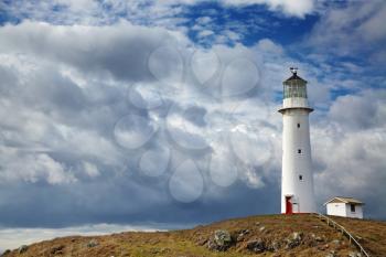 Cape Egmont Lighthouse, Taranaki coast, New Zealand