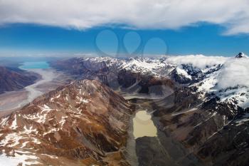 Southern Alps, New Zealand, aerial view
