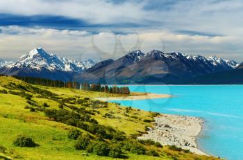 Mount Cook and Pukaki lake, New Zealand
