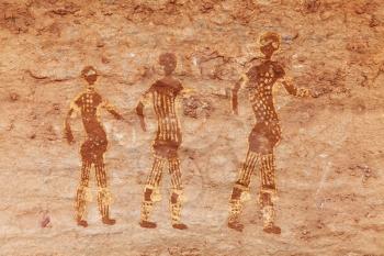Famous prehistoric rock paintings of Tassili N'Ajjer, Algeria
