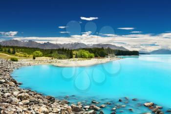 Pukaki lake and Southern Alps, New Zealand
