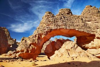 Bizarre sandstone cliffs in Sahara Desert, Tassili N'Ajjer, Algeria

