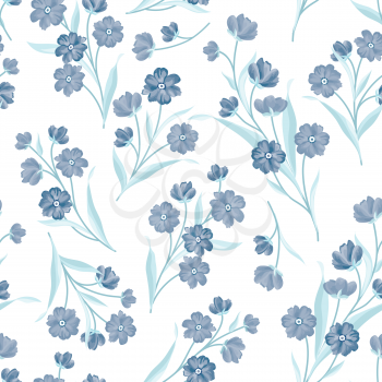 Flowers seamless pattern. Floral summer bouquet tile background.