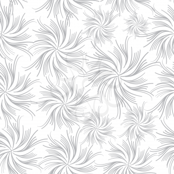 Flowers seamless wave background. Floral seamless texture with flowers. Ornamental flourish pattern. 