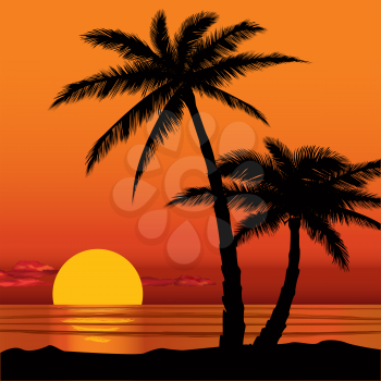 Summer holidays background. Seaside View Poster. Vector beach resort wallpaper