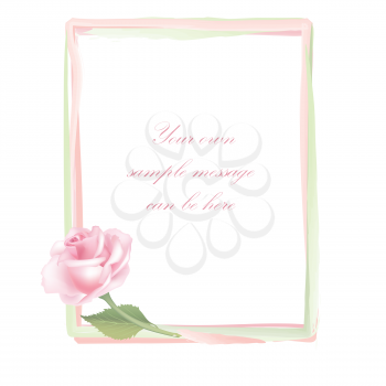 Floral background. Flower rose bouquet vintage cover. Flourish greeting card with copy space.