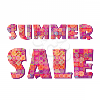 Summer sale sign illustration design over white