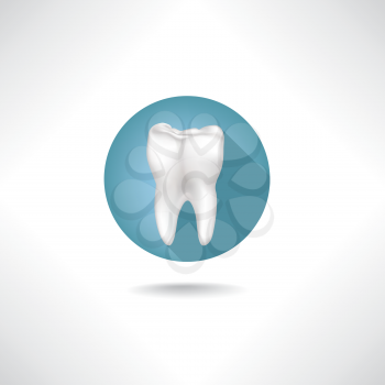 Dental icon. Vector Tooth icon web button isolated on white background 
