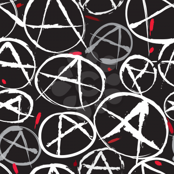 Anarchy symbol seamless pattern. Anarchy Icon Vector background.