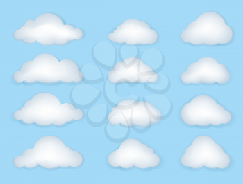 Cloud set. Weather Symbol. Computering technology sign
