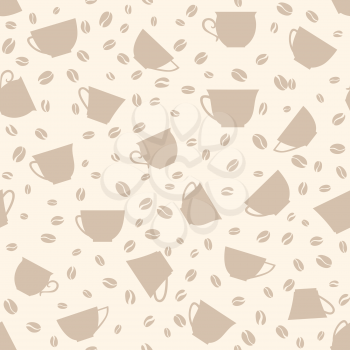 Coffee drink seamless background. Coffee beans seamless pattern.