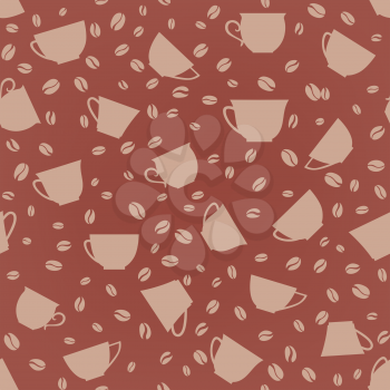 Coffee drink seamless background. Coffee beans seamless pattern.